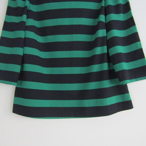Zara Striped Top Small Green Navy Blue Business Casual Office Preppy - Picture 3 of 10